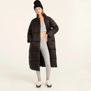 J. Crew Belted Primaloft Puffer Wrap Coat in Black - Large